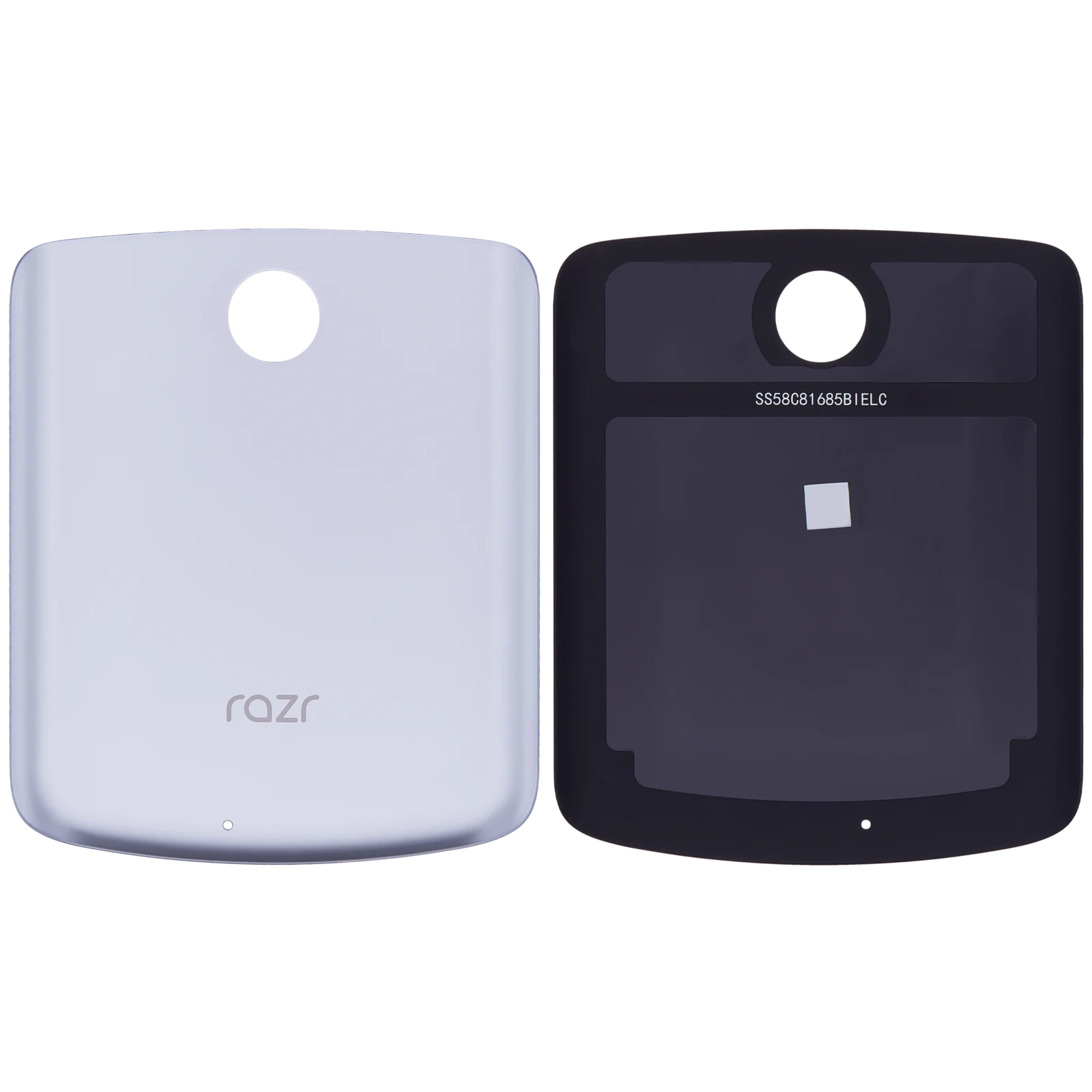 Back cover Glass For Motorola Razr 5G (XT2071 / 2020) (Liquid Mercury) (Genuine OEM) - Image 2