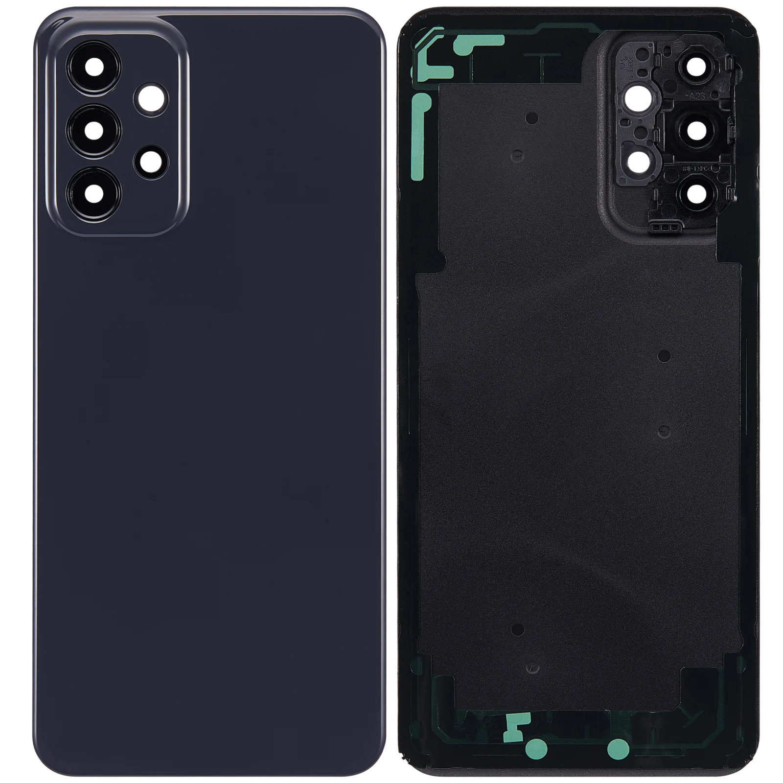 Back cover Glass For Samsung Galaxy A23 (A235 / 2022) (Aftermarket Plus) (Black)