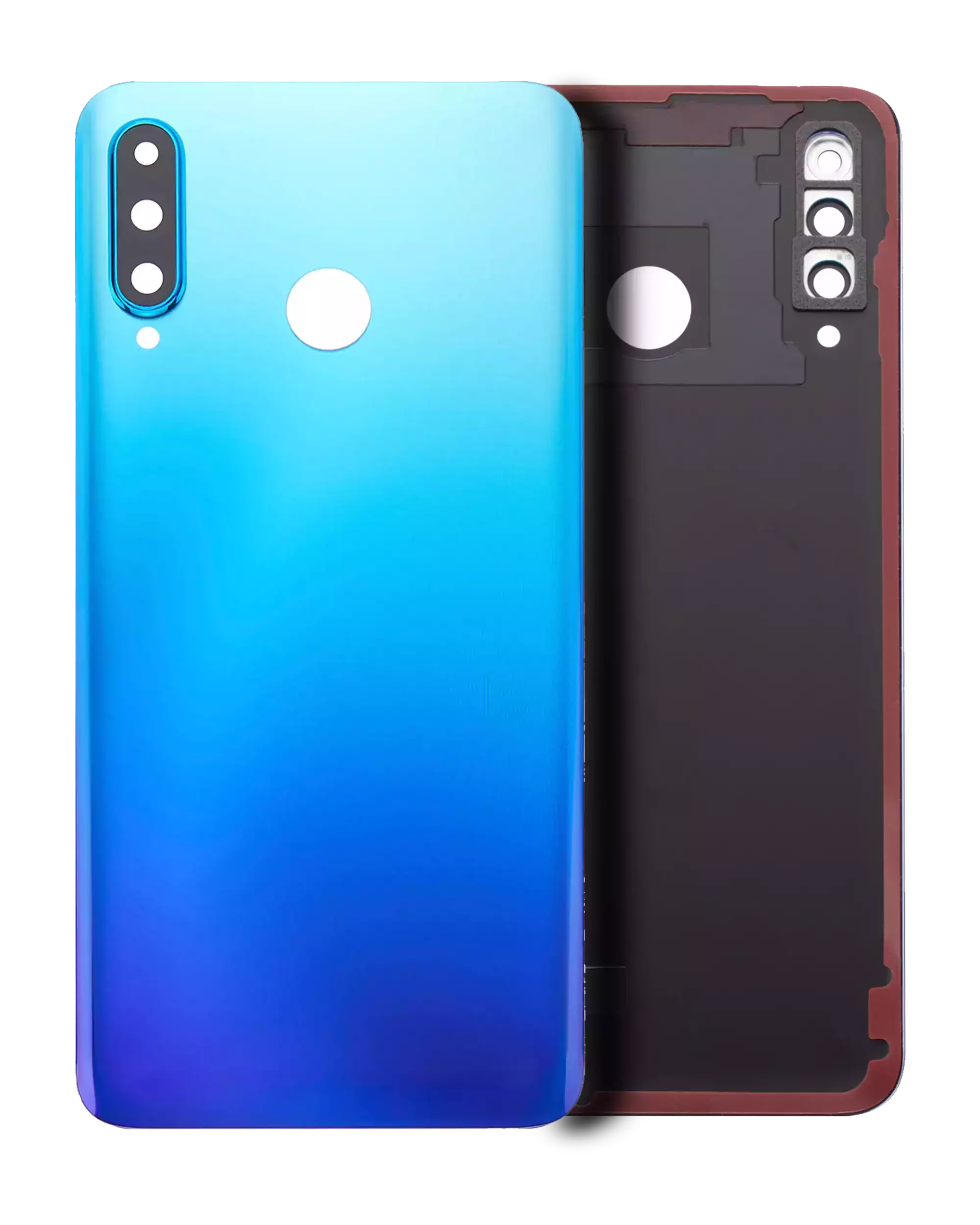 Back cover Glass With Camera Lens For Huawei P30 Lite / Nova 4E (4GB RAM / Without Logo) (Peacock Blue) - Image 11