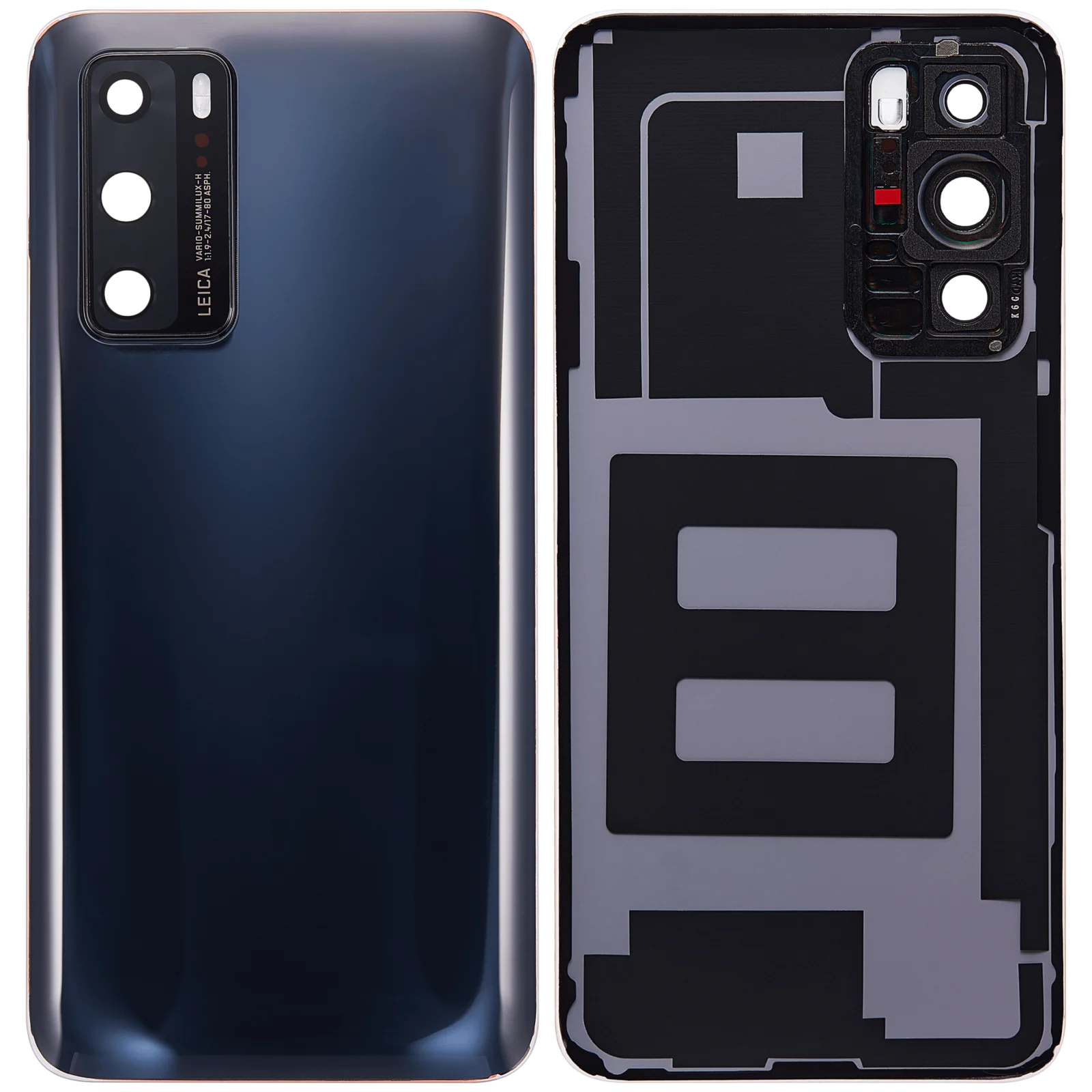 Back cover Glass With Camera Lens For Huawei P40 (Black)