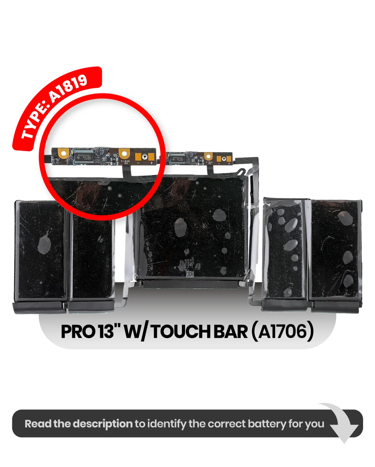 Battery (A1819) For MacBook Pro 13" A1706 (2016-2017) - Image 5