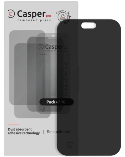 Casper Pro Tempered Glass Compatible For iPhone 18 Pro (10 Pack) (Privacy)