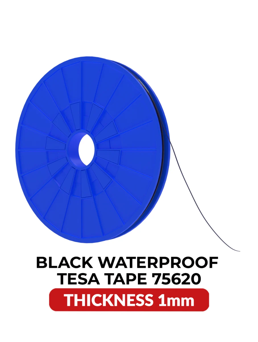 Double-Sided Acrylic Waterproof Black Tape (1MM x 25M) (Tesa Model # 75620) - Image 2