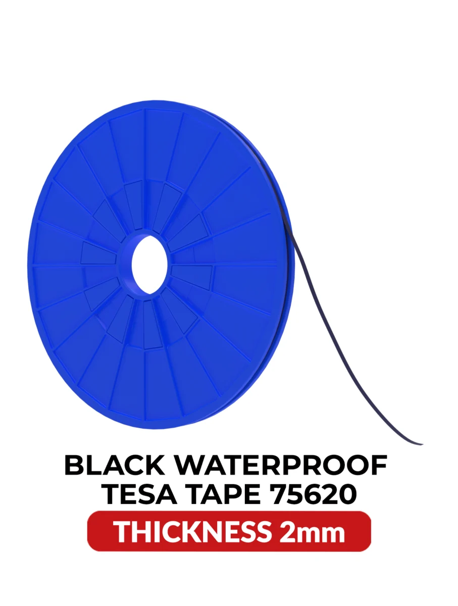 Double-Sided Acrylic Waterproof Black Tape (2MM x 25M) (Tesa Model # 75620) - Image 2