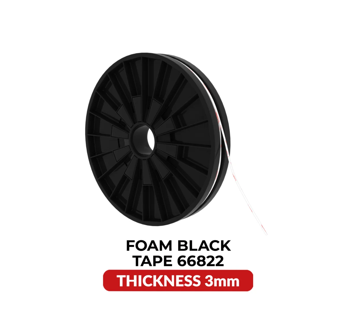 Double-Sided Shock Absorbing Foam Black Tape (3MM x 25M) (Tesa Model # 66822) - Image 2