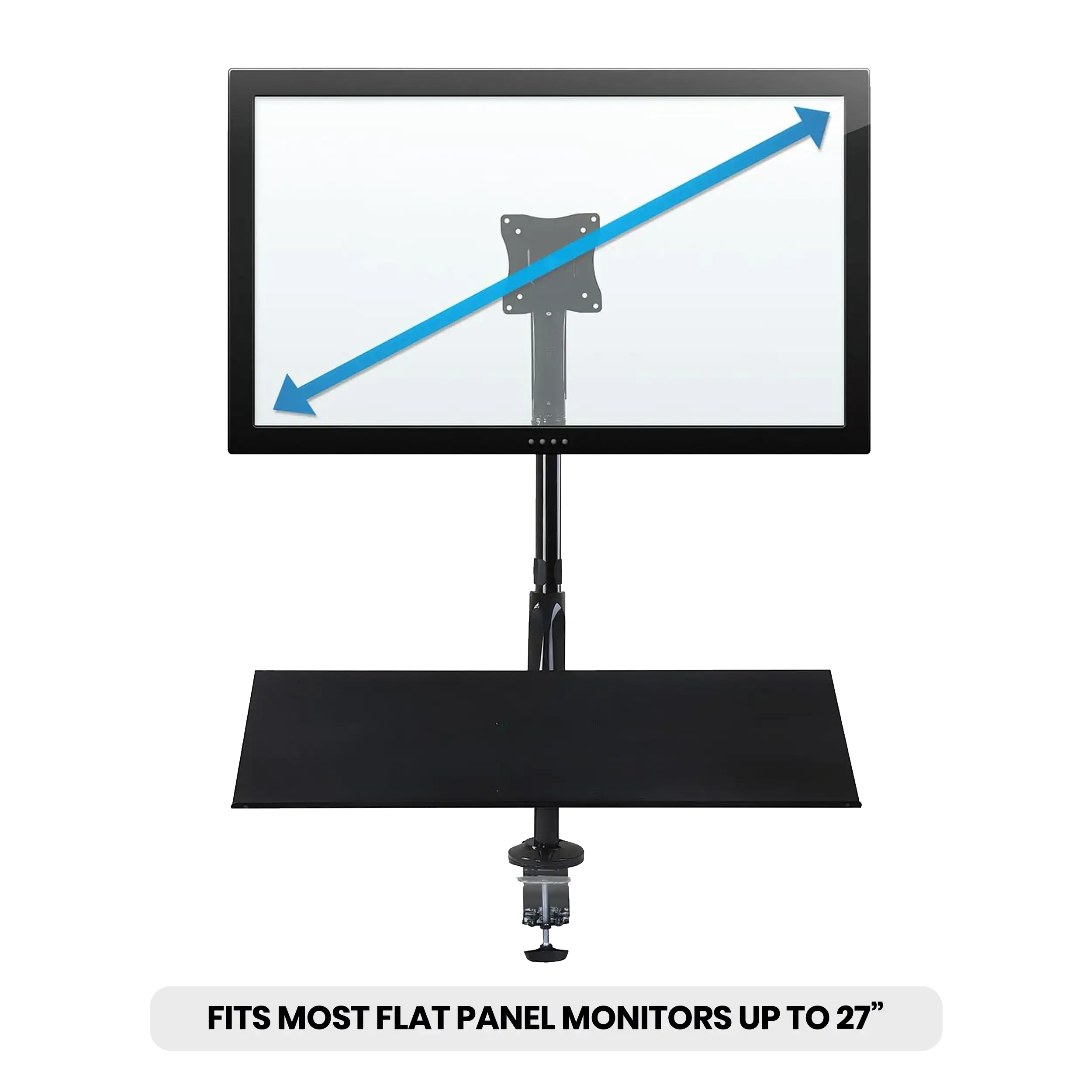Height Adjustable Sit-Stand Desk Mount Workstation For Monitor And Keyboard MI-7921 (Mount-It) - Image 3