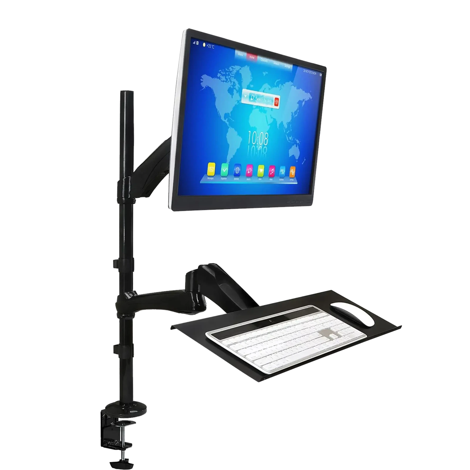 Height Adjustable Sit-Stand Desk Mount Workstation For Monitor And Keyboard MI-7921 (Mount-It) - Image 4