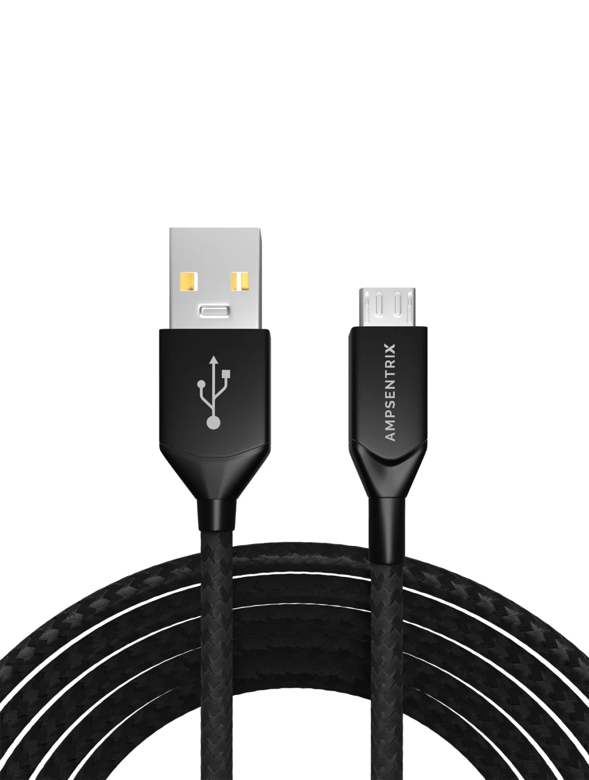 Micro USB To USB Type A Cable (1 m / 3 ft) (AmpSentrix Infinity) (Black) - Image 3