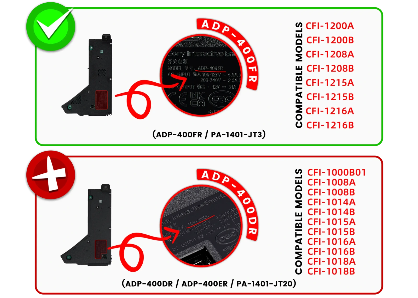 Power Supply Unit for PlayStation 5 PS5 (ADP-400FR / PA-1401-JT3, CFI-12XX) - Image 2