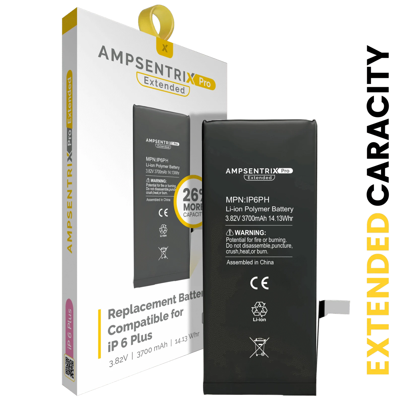 Replacement Battery For iPhone 6 Plus (AmpSentrix Pro Extended)