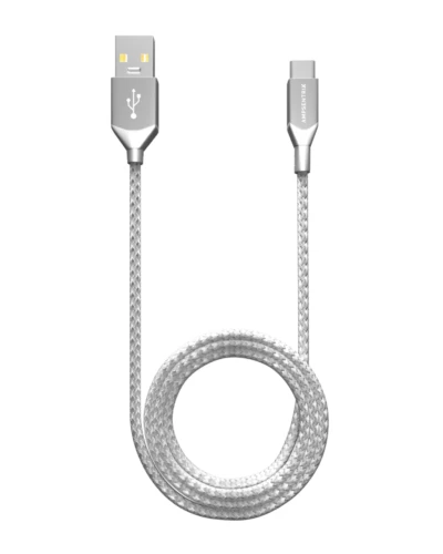 USB Type C To USB Type A Cable (1 m / 3 ft) (AmpSentrix Infinity) (Silver)