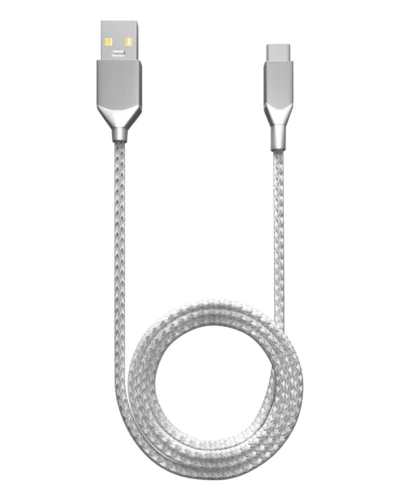 USB Type C To USB Type A Cable (1.8 m / 6 ft) (AmpSentrix Infinity) (Silver)