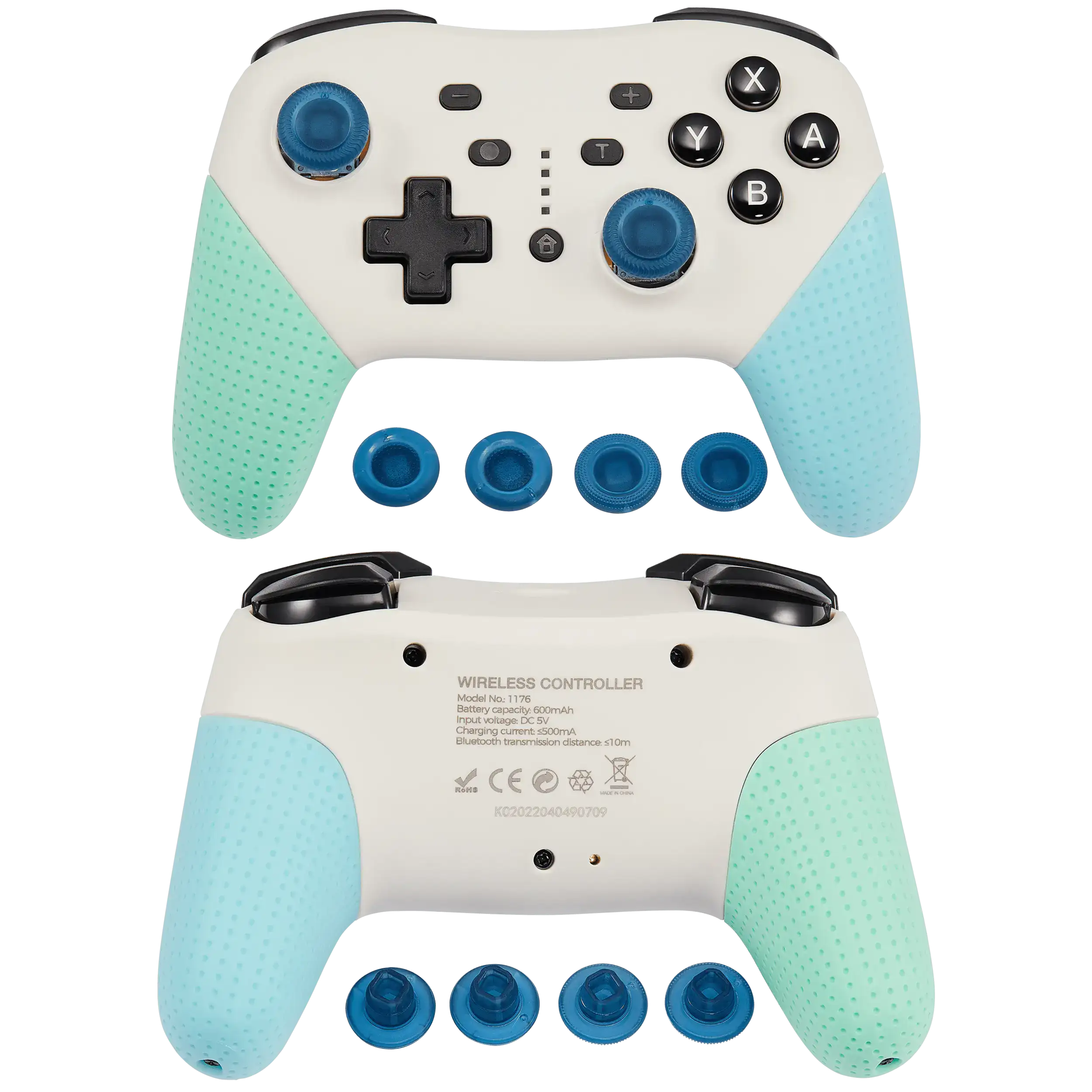 Wireless Dual-Motor Bluetooth Controller For Switch (Blue / Green) (DOBE)