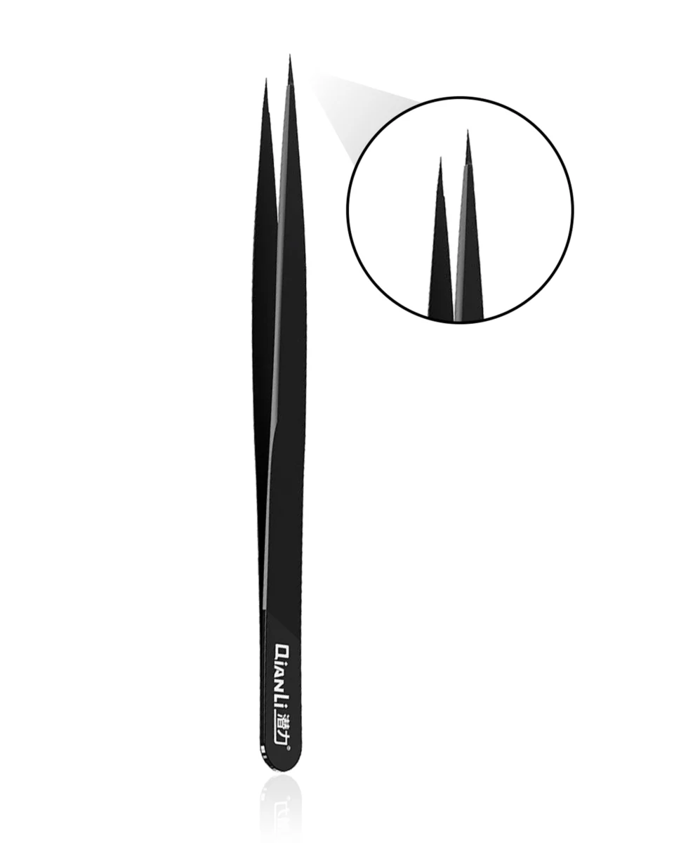 iNeeZy Handmade Non-Magnetic Stainless Tweezers (Black - Thin) (Qianli) - Image 8