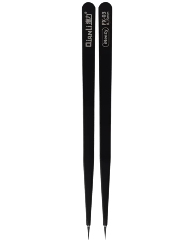 iNeeZy Handmade Non-Magnetic Stainless Tweezers (Black - Thin) (Qianli)