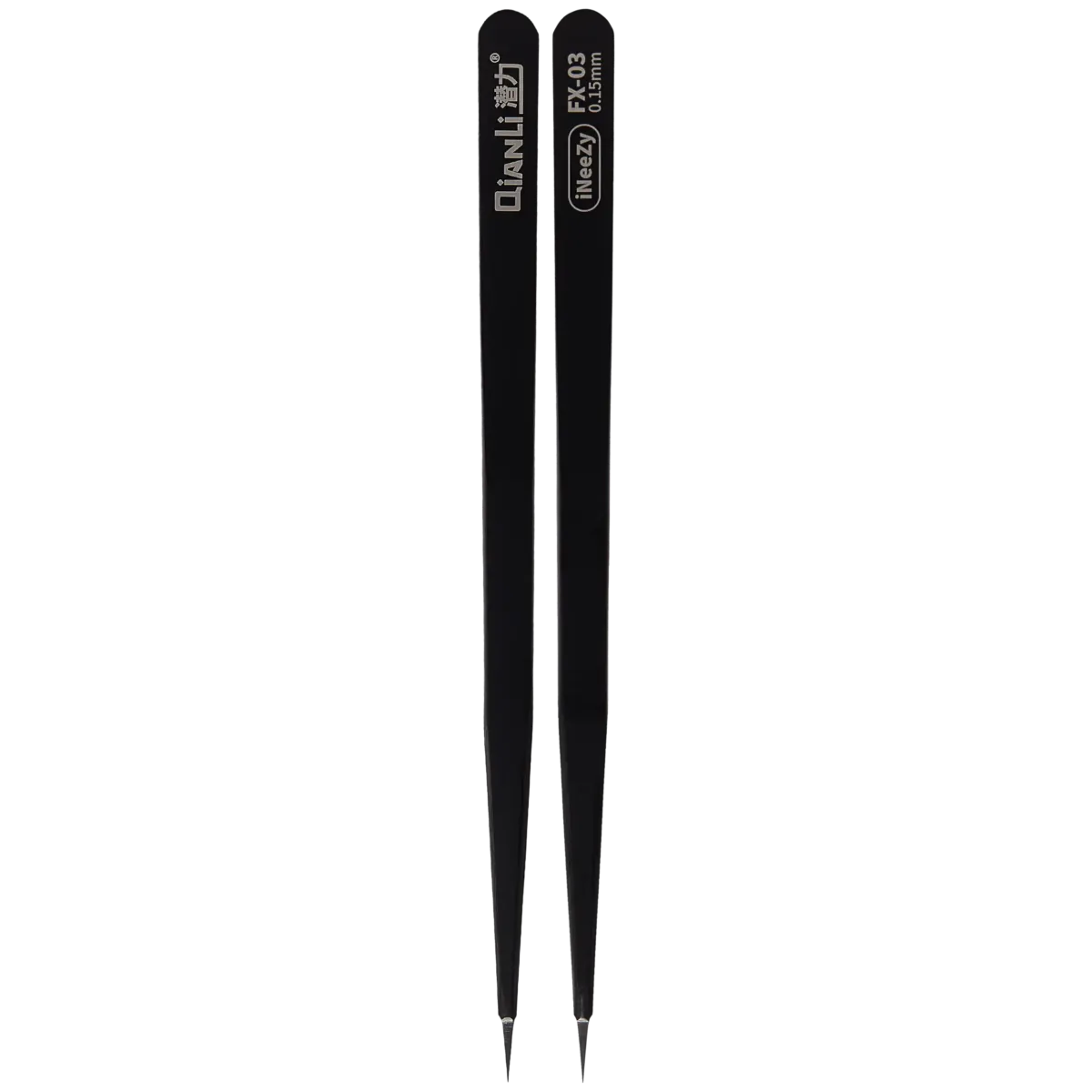 iNeeZy Handmade Non-Magnetic Stainless Tweezers (Black - Thin) (Qianli)