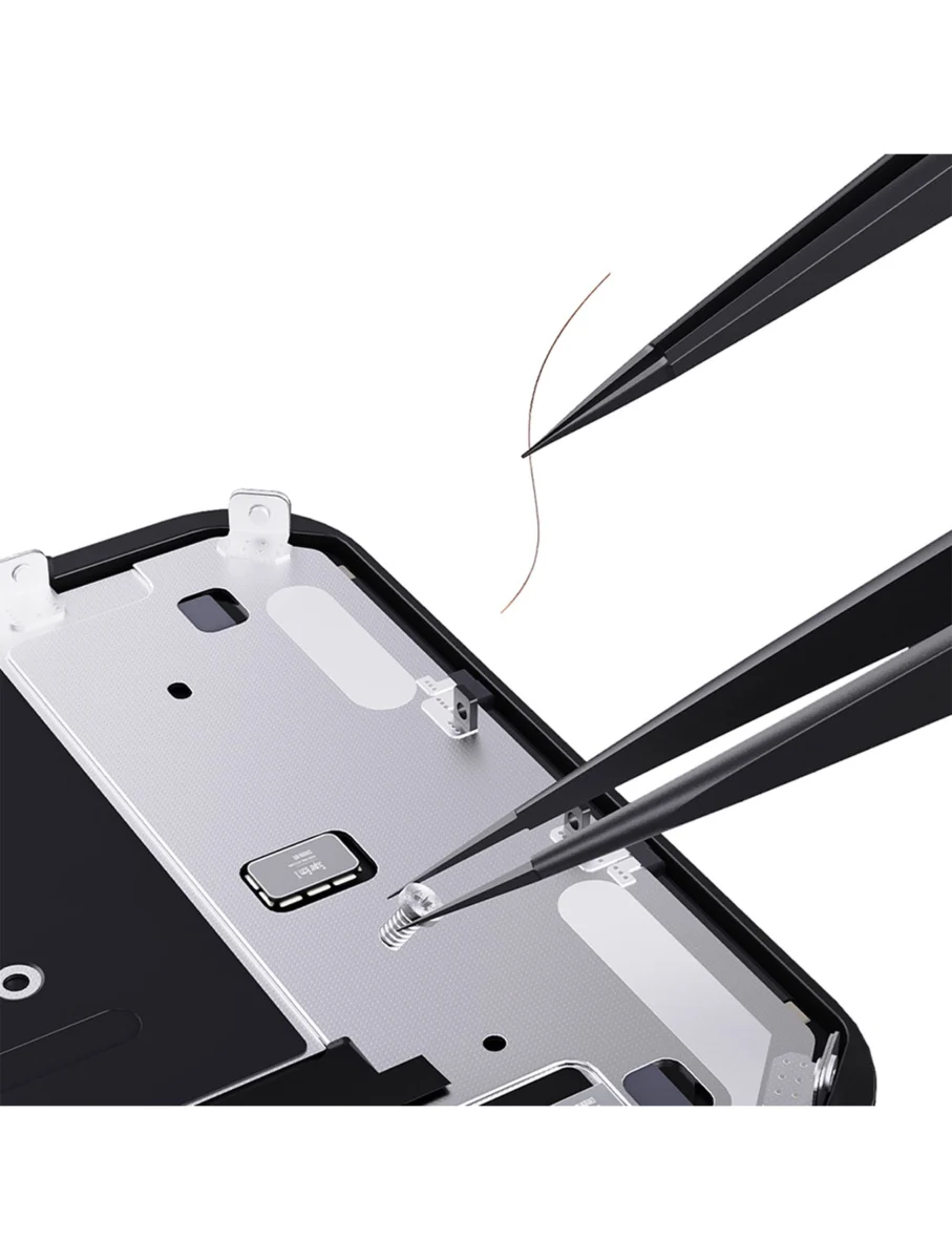iNeeZy Handmade Non-Magnetic Stainless Tweezers (Qianli) (Black - Wide) - Image 3