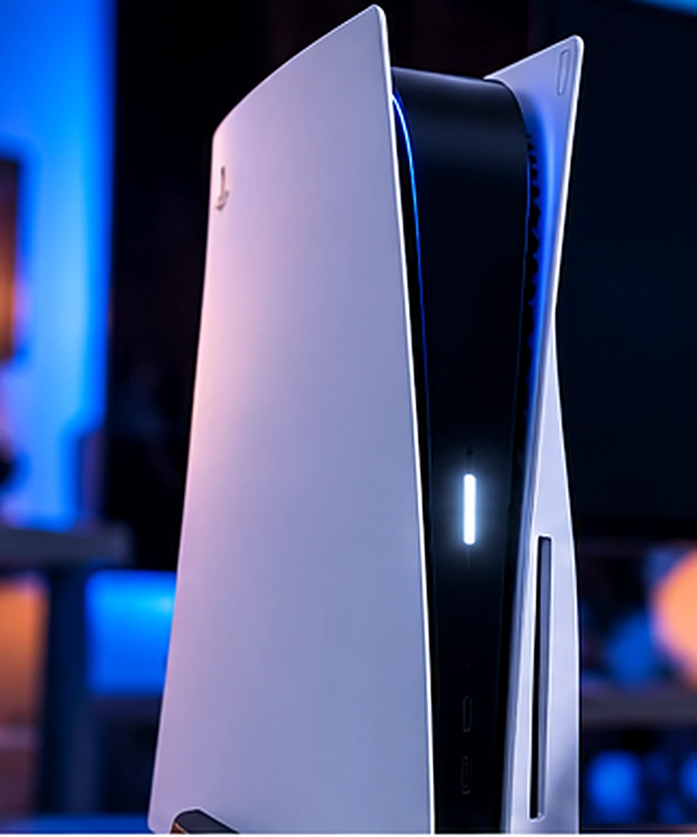 PS5 console showing blinking white light and no signal on TV